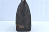 Authentic FENDI Nylon Leather Hand Bag Purse Black H9018