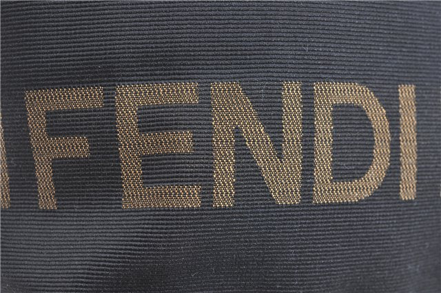 Authentic FENDI Nylon Leather Hand Bag Purse Black H9018