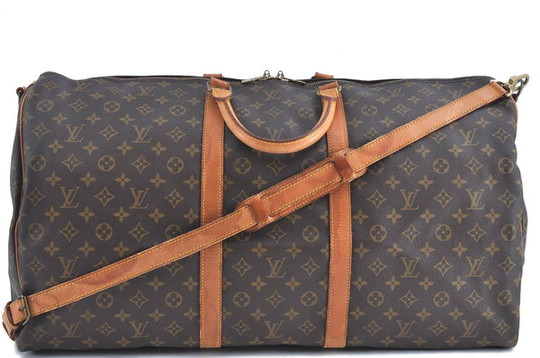 Auth Louis Vuitton Monogram Keepall Bandouliere 60 Boston Bag M41412 LV H9023