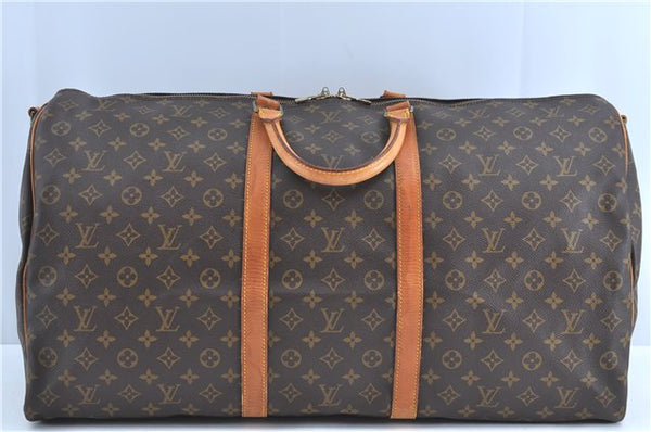 Auth Louis Vuitton Monogram Keepall Bandouliere 60 Boston Bag M41412 LV H9023