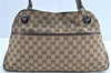 Authentic GUCCI Eclipse Shoulder Tote Bag GG Canvas Leather 121023 Brown H9026