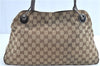 Authentic GUCCI Eclipse Shoulder Tote Bag GG Canvas Leather 121023 Brown H9026