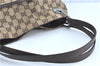 Authentic GUCCI Eclipse Shoulder Tote Bag GG Canvas Leather 121023 Brown H9026