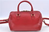 Auth SAINT LAURENT Baby Duffle 2Way Shoulder Hand Bag Purse Leather Red H9040