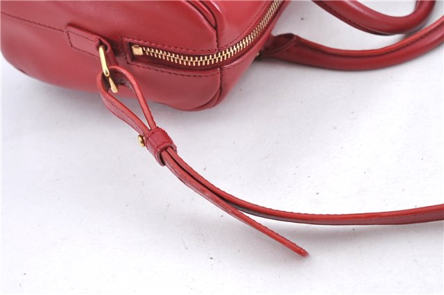 Auth SAINT LAURENT Baby Duffle 2Way Shoulder Hand Bag Purse Leather Red H9040