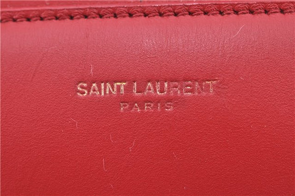 Auth SAINT LAURENT Baby Duffle 2Way Shoulder Hand Bag Purse Leather Red H9040