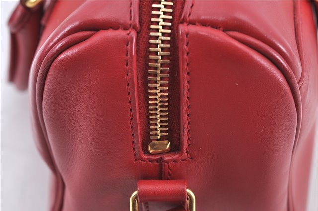 Auth SAINT LAURENT Baby Duffle 2Way Shoulder Hand Bag Purse Leather Red H9040