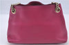 Authentic GUCCI SOHO Tassel Shoulder Tote Bag Purse GG Leather 387043 Pink H9041