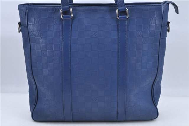 Authentic Louis Vuitton Damier Infini Tadao PM Hand Bag Blue N41352 LV H9042