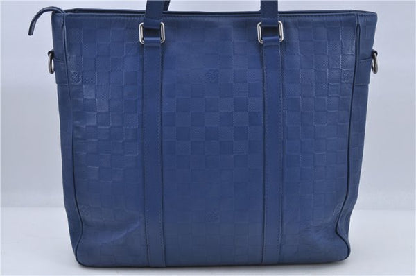 Authentic Louis Vuitton Damier Infini Tadao PM Hand Bag Blue N41352 LV H9042