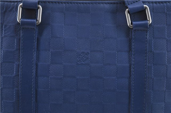 Authentic Louis Vuitton Damier Infini Tadao PM Hand Bag Blue N41352 LV H9042