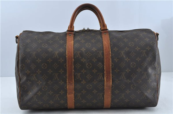 Auth Louis Vuitton Monogram Keepall Bandouliere 50 Boston Bag M41416 LV H9043