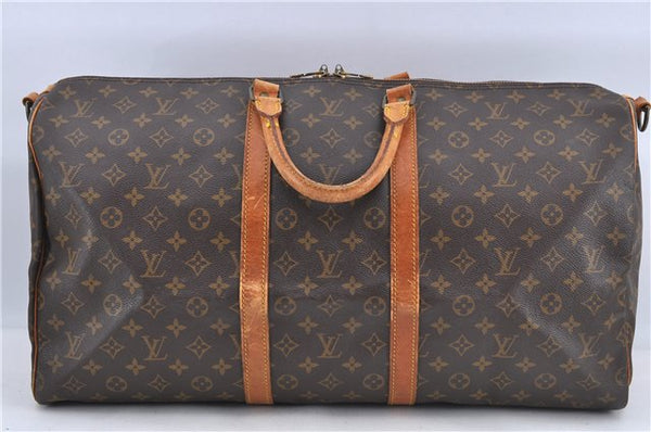 Auth Louis Vuitton Monogram Keepall Bandouliere 55 Boston Bag M41414 LV H9044