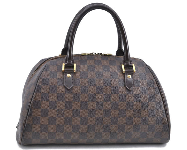 Authentic Louis Vuitton Damier Ribera MM Hand Boston Bag N41434 LV H9047