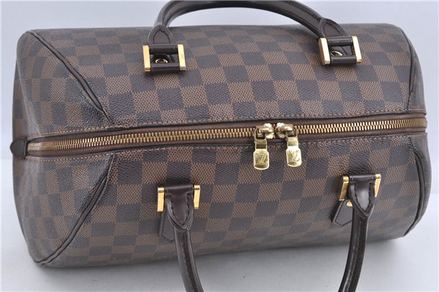 Authentic Louis Vuitton Damier Ribera MM Hand Boston Bag N41434 LV H9047