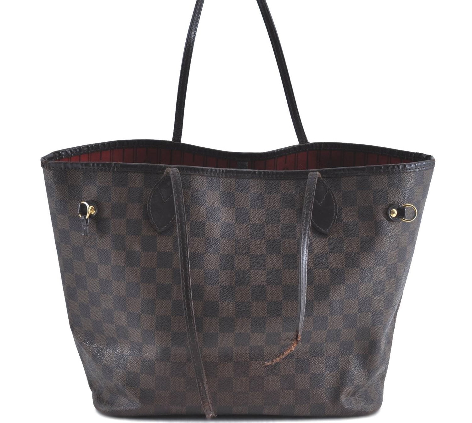 Authentic Louis Vuitton Damier Neverfull MM Tote Bag N51105 LV Junk H9048