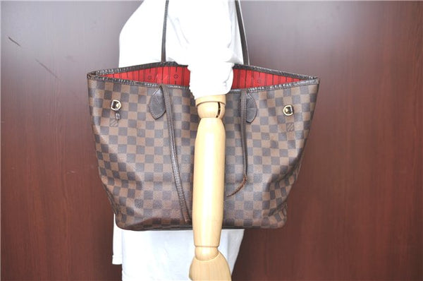 Authentic Louis Vuitton Damier Neverfull MM Tote Bag N51105 LV Junk H9048