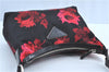 Authentic PRADA Flower Motif Nylon Leather Shoulder Hand Bag BR3134 Black H9052