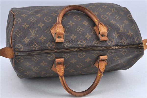 Authentic Louis Vuitton Monogram Speedy 35 Hand Bag M41524 LV Junk H9062