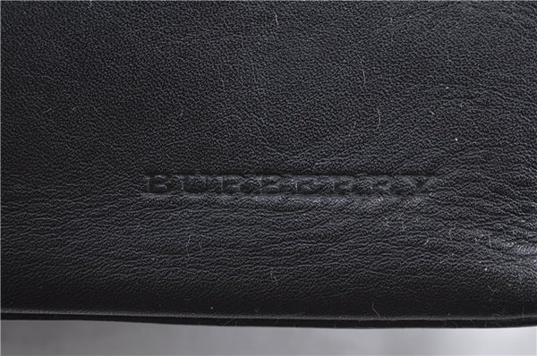 Authentic BURBERRY Vintage Leather Shoulder Bag Black H9063