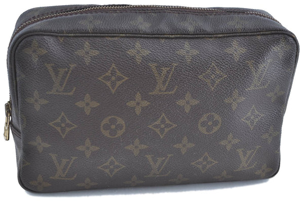 Auth Louis Vuitton Monogram Trousse Toilette 23 Clutch Hand Bag M47524 LV H9065