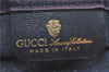 Authentic GUCCI Sherry Line Clutch Bag Purse GG PVC Leather Navy Blue H9071