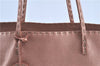 Authentic FENDI Selleria Shoulder Tote Bag Leather Pink Gold H9072