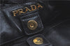 Authentic PRADA Nylon Enamel Shoulder Tote Bag Black H9073