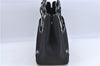 Authentic BURBERRY Vintage Nova Check Nylon Leather Tote Hand Bag Black H9074