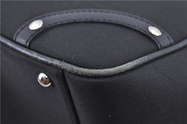 Authentic BURBERRY Vintage Nova Check Nylon Leather Tote Hand Bag Black H9074