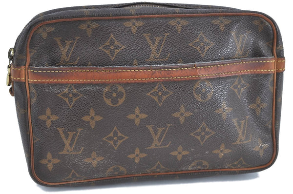 Auth Louis Vuitton Monogram Compiegne 23 Clutch Hand Bag M51847 LV H9076