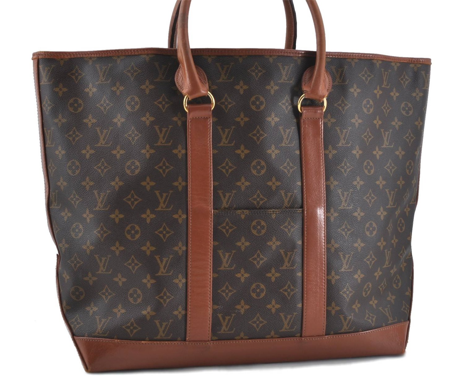 Auth Louis Vuitton Monogram Sac Weekend GM Vintage Tote Hand Bag M42420 LV H9077