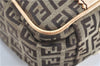 Authentic FENDI Zucchino Shoulder Tote Bag Canvas Leather Brown H9085