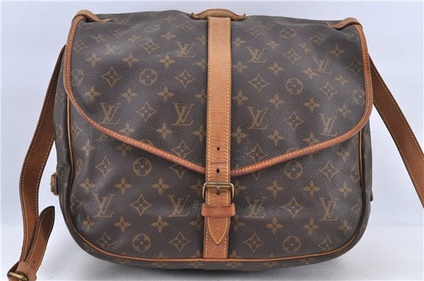 Auth Louis Vuitton Monogram Saumur 35 Shoulder Cross Body Bag M42254 LV H9086