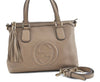 Authenic GUCCI SOHO Tassel 2Way Shoulder Tote Bag GG Leather 308362 Beige H9089