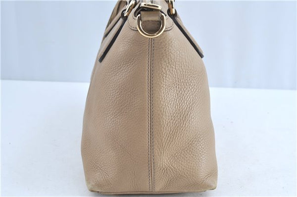 Authenic GUCCI SOHO Tassel 2Way Shoulder Tote Bag GG Leather 308362 Beige H9089