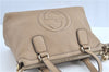 Authenic GUCCI SOHO Tassel 2Way Shoulder Tote Bag GG Leather 308362 Beige H9089