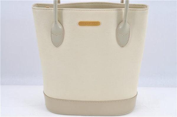 Authentic BURBERRY Vintage Leather Shoulder Bag Ivory H9092