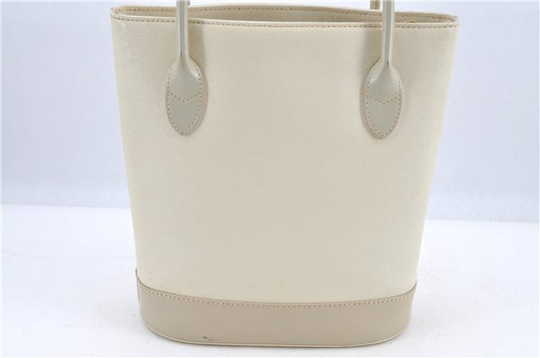 Authentic BURBERRY Vintage Leather Shoulder Bag Ivory H9092