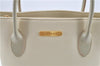 Authentic BURBERRY Vintage Leather Shoulder Bag Ivory H9092