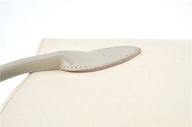 Authentic BURBERRY Vintage Leather Shoulder Bag Ivory H9092
