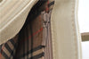 Authentic BURBERRY Vintage Leather Shoulder Bag Ivory H9092