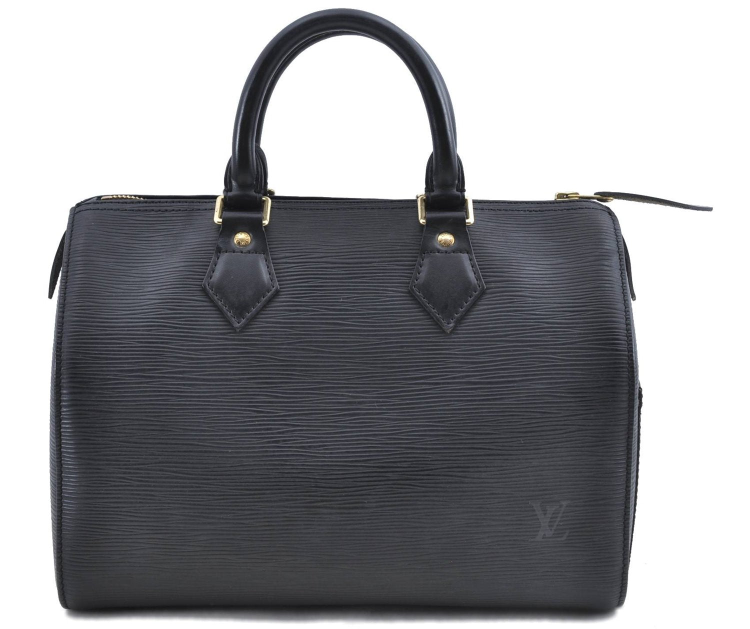 Authentic Louis Vuitton Epi Speedy 25 Hand Bag Black M59032 LV H9093