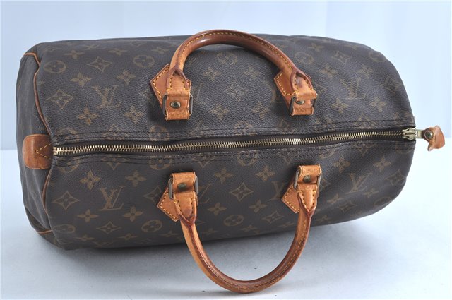 Authentic Louis Vuitton Monogram Speedy 35 Hand Bag M41524 LV H9095