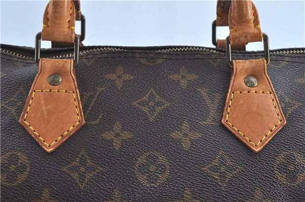 Authentic Louis Vuitton Monogram Speedy 35 Hand Bag M41524 LV H9095