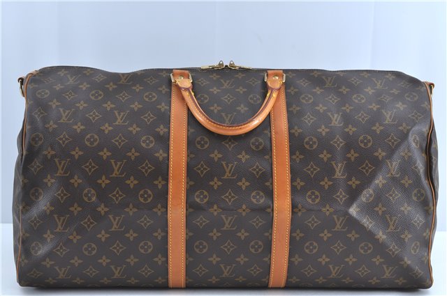 Auth Louis Vuitton Monogram Keepall Bandouliere 60 Boston Bag M41412 LV H9096