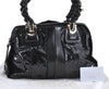 Authentic Chloe Eloise 2Way Shoulder Hand Bag PVC Leather Black Junk H9111