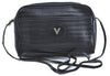 Authentic MARIO VALENTINO Shoulder Cross Body Bag Purse Leather Black H9112