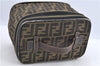 Authentic FENDI Zucca Vanity Bag Pouch Purse Nylon Leather Brown H9114