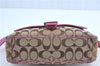 Authentic COACH Signature Shoulder Cross Bag Canvas Leather 7482 Brown H9115